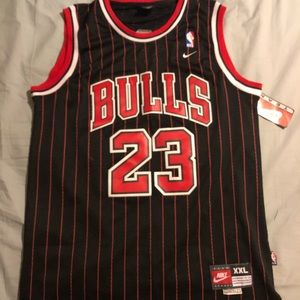Brand new Jordan #23 Black Red pin striped jersey